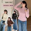 Large Size Women's Clothing Autumn and Winter Versatile Semi-turtleneck Bottoming Shirt Women's Fat Mm Slim-fit Knitted Sweater 333314
