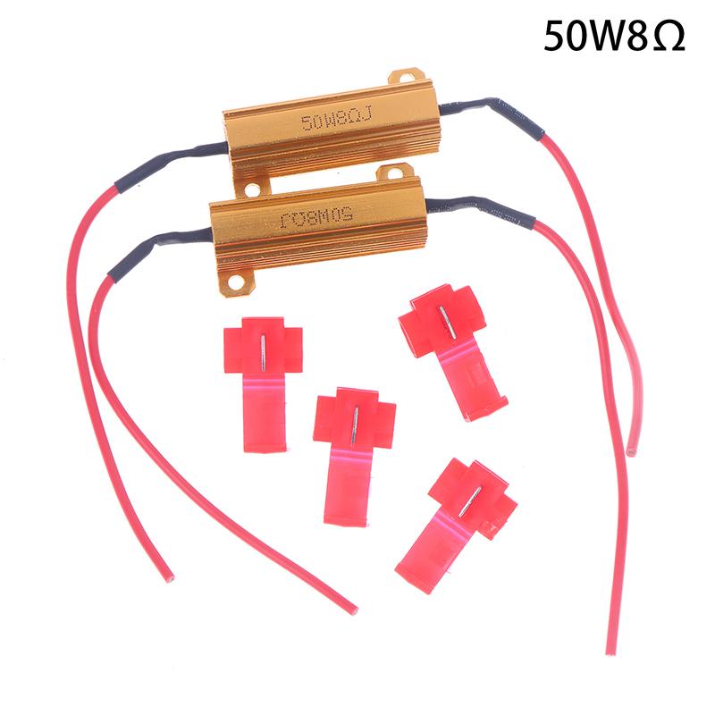 2Sets Car LED Canbus Decoder - 10/25/50W 6/8/25/39Ohm Load Resistors for Auto Turn Signal Lantern & License Plate Lamp