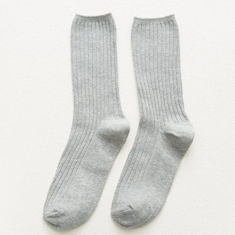 

Autumn Winter In Tube Korean Pure Color Yellow Designer Christmas Cute Mid calf socks Harajuku Retro Women Cotton Loose Socks One Size светло-серый