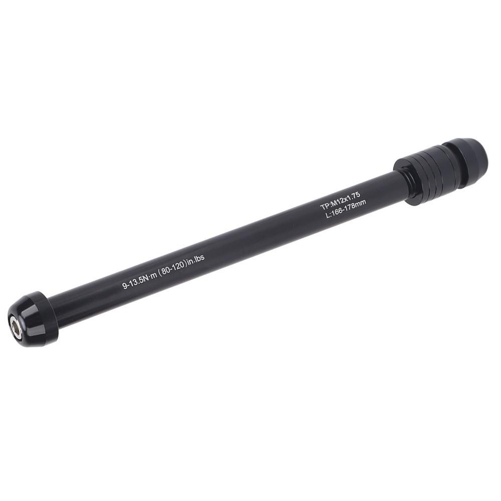 M12x1.0/1.5/1.75 Bicycle Thru Axle Aluminum Alloy with Wrench Thru Axle Adapter Black Trainer Thru Axle Skewer