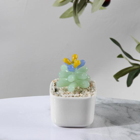 Glazed Succulents Potted Plants Artificial Succulents Mini Maintenance-Free