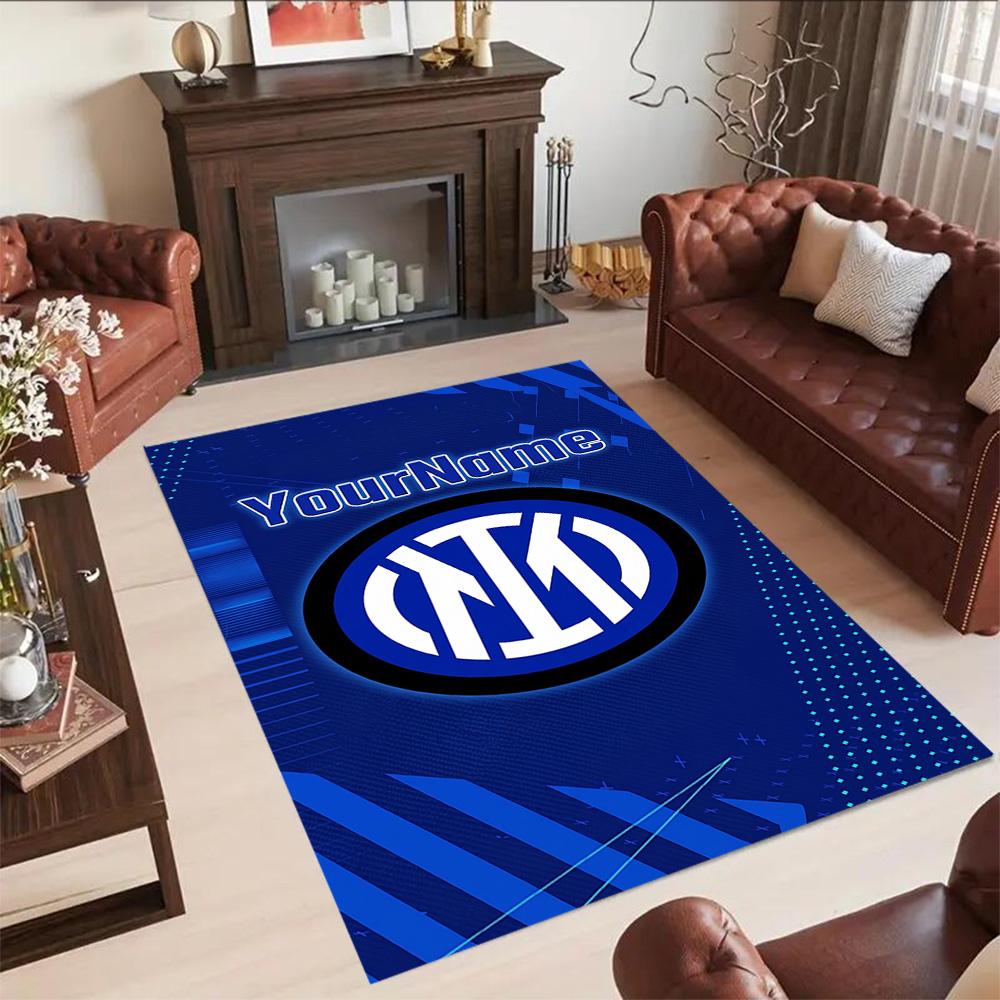 Inter Milan Personalized Text Carpet Design for Hallway Foyer Living Rooms Bedrooms Anti-slip Rug Office home decor