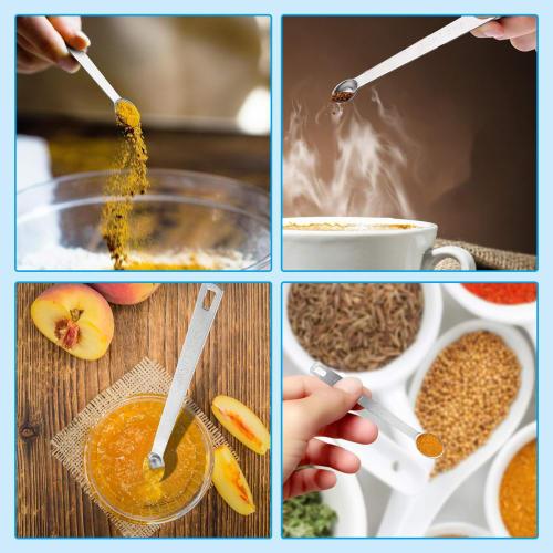 Nalaina Measuring Spoons (Set of 5) Stainless Steel Dishwasher Safe Tablespoons Teaspoons Liquids Seasonings Coffee Flour Measuring Spoons for Coffee,