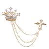 1Pcs Crown Chain Brooch Temperament Collar Jewelry  For Women Dress Mens Shirt Suit Set