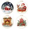 Christmas DIY Stitches Kit with Embroidery Hoop Hand Sewing Kit 29x29cm Starter Embroidery Kit for Beginners Craft Lovers Gift