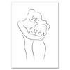 Family Together Line Draw Art Painting Modern Canvas Poster Print Minimalist Wall Art Pictures for Living Room Home Decor