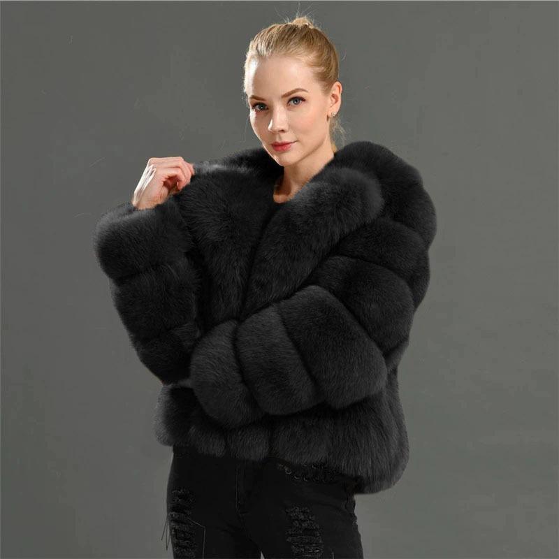 Coat Imitation Fox Hair Women's Clothing Autumn and Winter Imitation Coat Suit Collar
