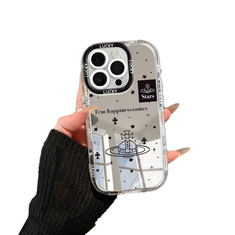 Cartoon Planet for Apple 17promax Mobile Phone Case for IPhone15plus Mirror Cream 14/13 Anti-fall