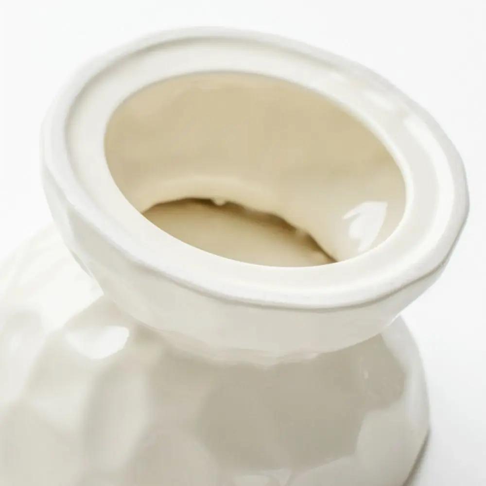 Non-slip Ceramic Pet Bowl High Foot Design, Creative Slanted Flat Mouth Food Water Feeding Basin for Cat Dog