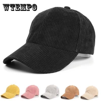 Retro-Baseballkappe aus Cord, Thermo-Snapback, einfarbig, weiches Oberteil, lässige Outdoor-Dad-Mütze für Damen und Herren