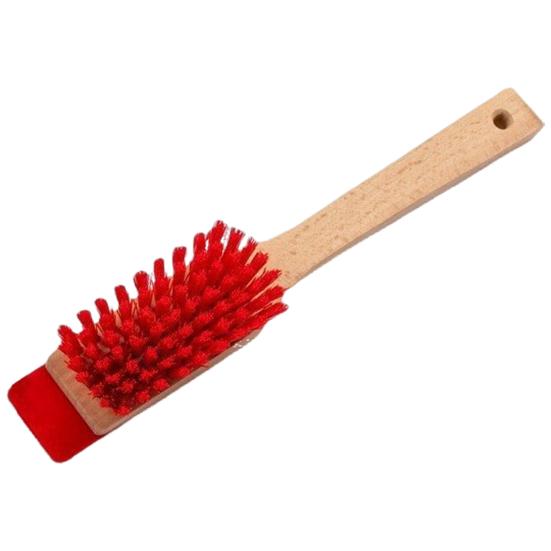 Lawn Mower Brush Compact Size Wooden Handle Cleaning Brush Lawn Mower Accessory Brush Grass Clipping Dirt Removal Tool