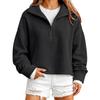 Women's Color Long Sleeve Zip-Up Sweatshirt with Collar for Casual Daily Wear