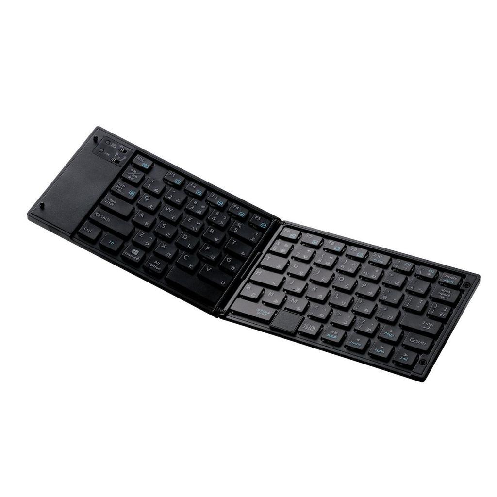 Elecom Bluetooth Foldable Keyboard with Pointing Device Black Multi-pairing TK-FLP01PBK