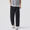 Summer New Lyocell Breathable Sweat-absorbing Nine-point Pants Men's Daily Commuting Loose Wide-leg Straight Casual Pants