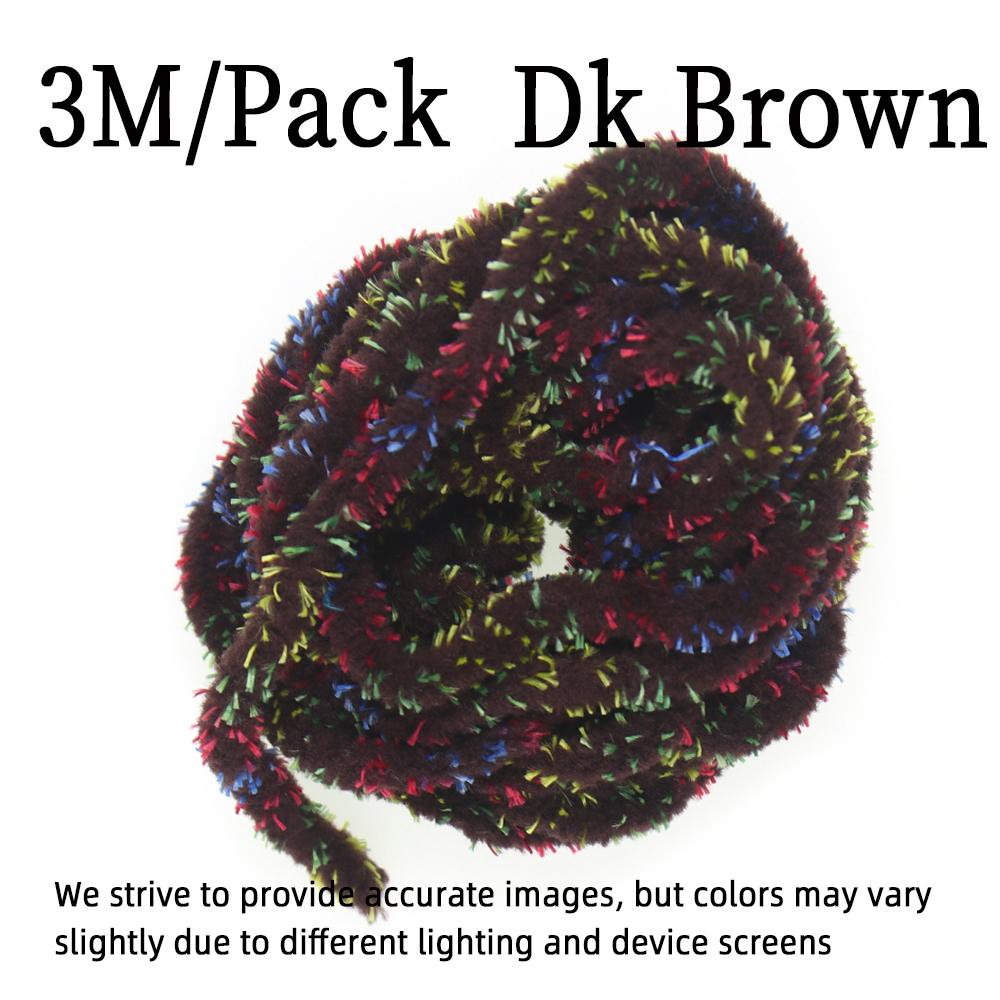 

6~7мм 3м/Упаковка Матеріал для в язання мушок Плямиста моп-синель для німф кам янок і ручейників, личинок, волі баггер темно-коричневого кольору