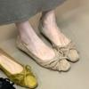 Women Flats Loafers Shoes Autumn Designer Work Comfortable Zapatillas De Mujer Walking Shallow Low Suede Square-toed Shoes Women