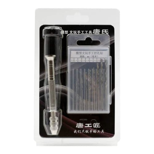 HappyHome Pin Vise and Drill Set with Dedicated Case, Precision Hand Drill, Woodworking Tool, 0.8mm to 3.0mm