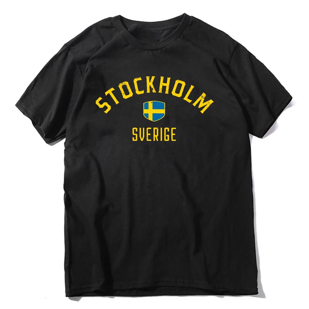 Cotone Stoccolma Svezia Stoccolma Sverige Maglietta UOMO DONNA UNISEX Magliette Taglia S-4XL