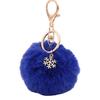 Snowflake Fluffy Pompom Ball Key Chain Ring Holder Car Bag Ornament Keychain