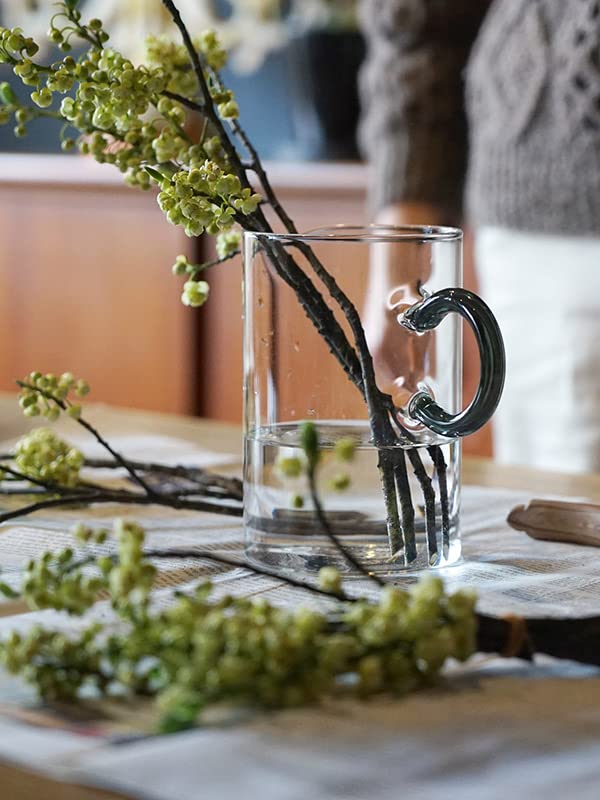 SKON Glass Jug with Microwave Safe Ring, Gray, Approx. 720ml, Heat-Resistant Glass,