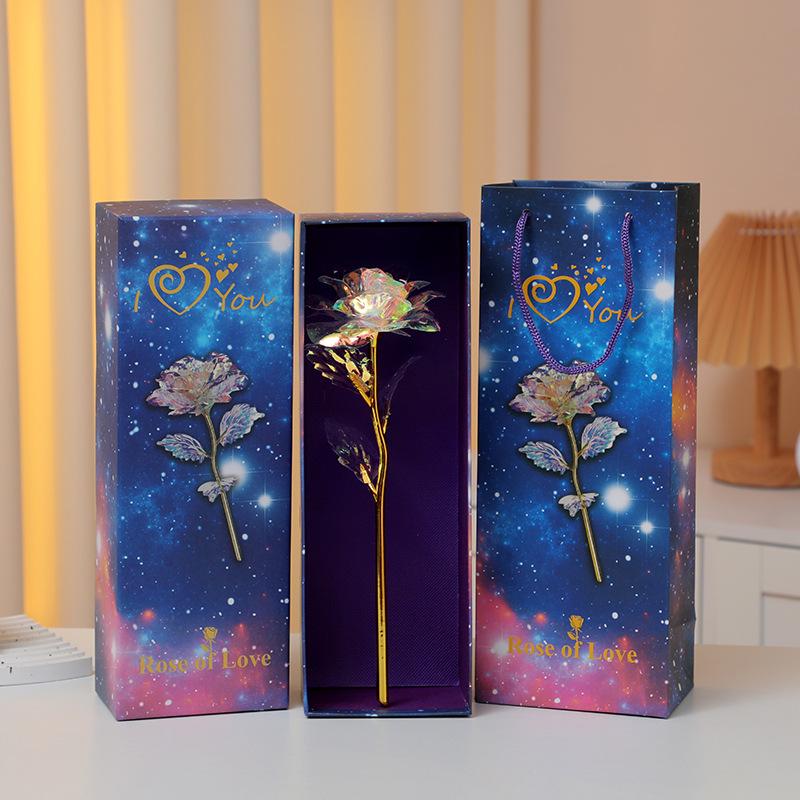 Φωτεινή Ανθοδέσμη με Τριαντάφυλλα από Φύλλο Χρυσού 24Κ: Διατηρημένα Τεχνητά Λουλούδια για την Ημέρα του Αγίου Βαλεντίνου, την Ημέρα της Μητέρας και τα Γενέθλια