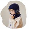 2Pcs/set Winter Kids Hat Scarf Child Bonnet Snowflake Pattern Knitted Young Age Hats Outdoor Children Warm Accessories 4-10Y