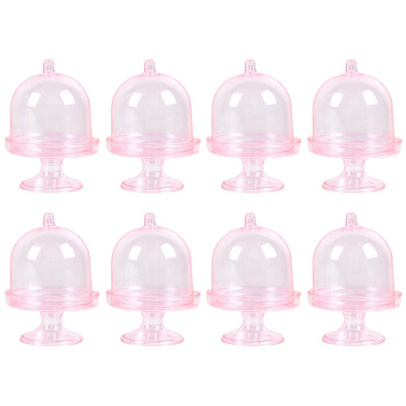 8/4 stücke Klar Mini Candy Dessert Halter Cupcake Display Stand Platte mit Deckel Hochzeit Geburtstag Party Decor Versorgung Baby Dusche Box
