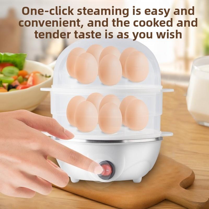 Egg Boiler Mini Multifunctional Egg Steamer Stainless Steel Household Double-layer Egg Boiler Breakfast Machine Small Appliances