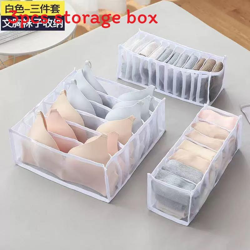 Innerwear Organizer With Divided Mesh Compartments For Home Bedroom Storage