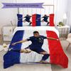 Parure de lit motif Kylian Mbappé Couette Housse de couette Taie d'oreiller Décoration de maison Cadeau d'anniversaire (1 * housse de couette + 2 * taie d'oreiller sans garnissage)
