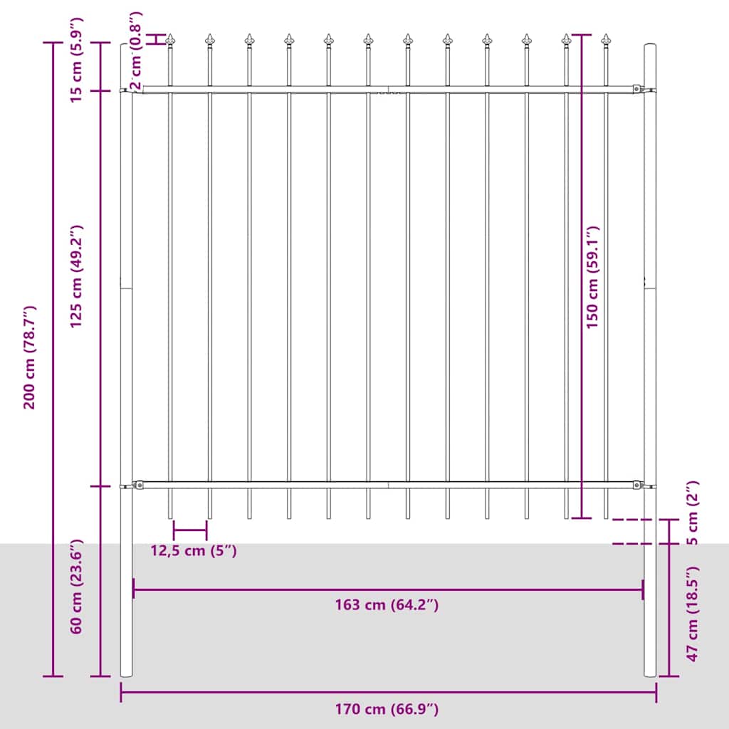Garden Fence Woerden White 1.7 x 1.5 m Powder Coated Steel
