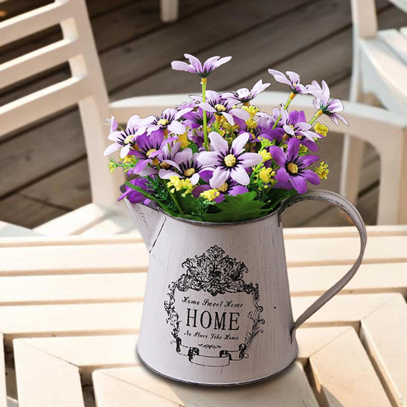 

Iron Jug Vase Metal Flower Retro Photo Prop Bucket Floral Container for Wedding Office