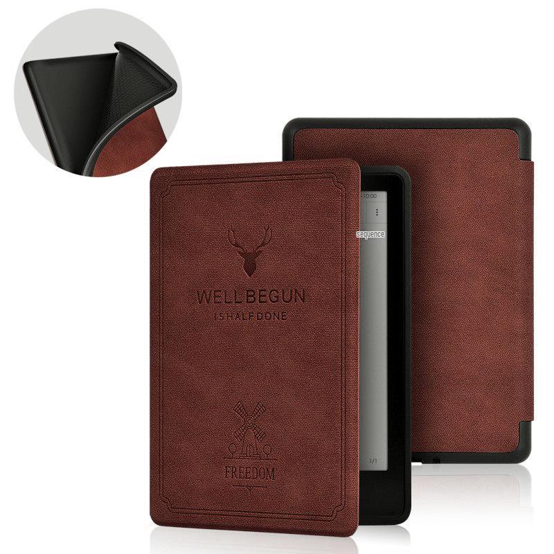 

В наявності: Шкіряний чохол з візерунком голови оленя для Kindle 2024 KPW5432 - Ретро Молодіжна Версія 2022 Edition коричневий/червоний