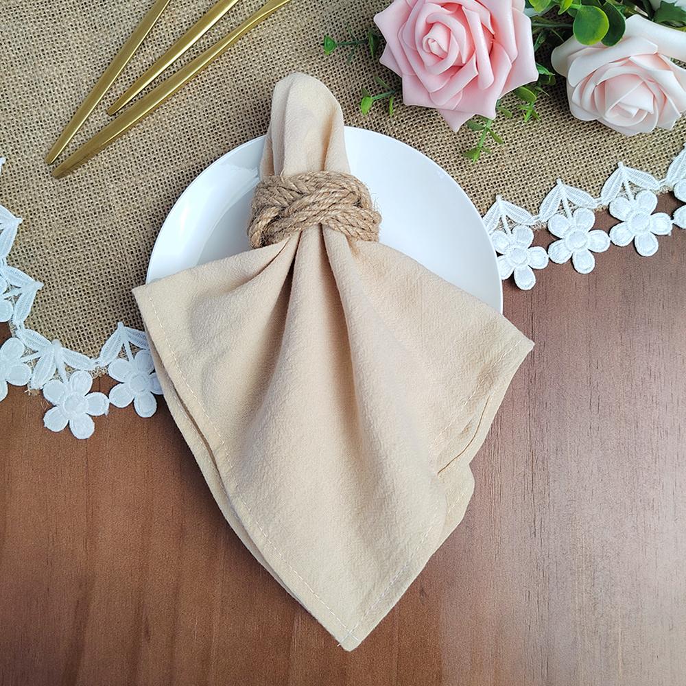 Tischdecken-Servietten mit gesäumten Kanten Stoffservietten 100% Rohbaumwolle Falten nach dem Waschen Großartig für Küche Hochzeit Deko