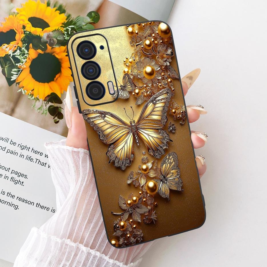 For Motorola Edge 2021 Case XT2141-1 Luxury Butterfly Tree Painted Cover Soft Silicone Case For Motorola Edge 2021 Edge2021 Bags