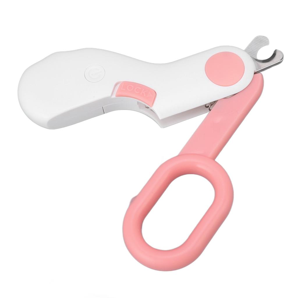 Cat Nail Clippers Professional Pet Claw Trimmer with LED Light for Cat Kitten Puppy Rabbit Hamster Pink