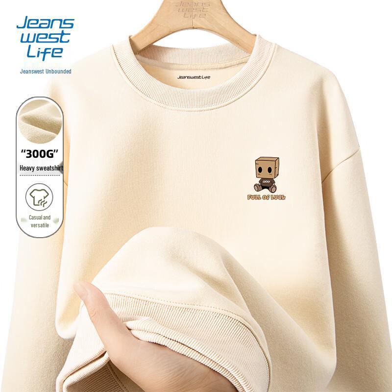 JEANSWEST LIFE Men's Heavyweight Crew Neck Graphic Sweatshirt