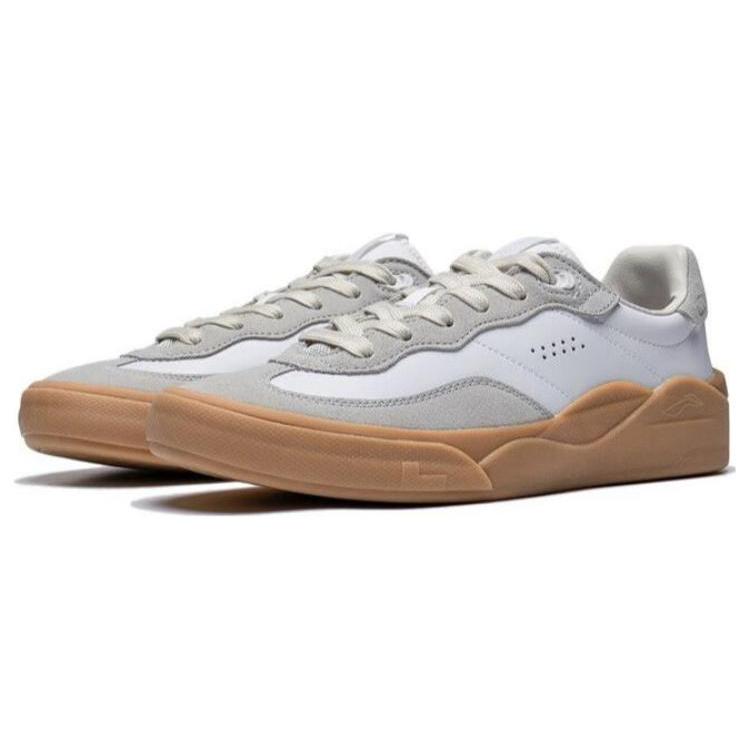 Li Ning Abrasion Resistant Breathable Low top Skateboard Shoes Men's White Gray AEPSA49-1