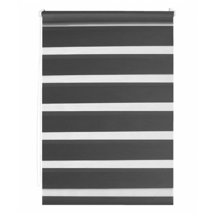 MADECOSTOREStore Enrouleur Jour Nuit Sans Perçage Chaînette Coordonnée - Gris Anthracite - L125 X H190cm