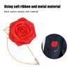 8PCS Simple Beautiful Ribbon Metal Golden Leaf Chain Bridal Rose Flower Brooch Pin Decoration