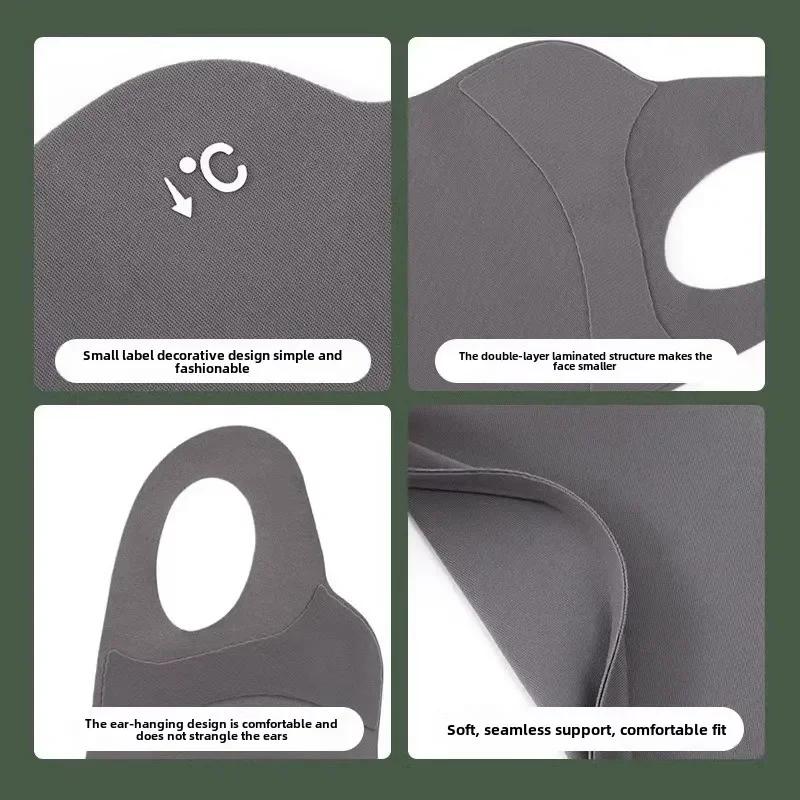 1-20 Pcs Summer UV Protection Mask 3D Ice Silk Breathable Traceless  Sunscreen Riding Mask Fashionable Hyaluronic Acid