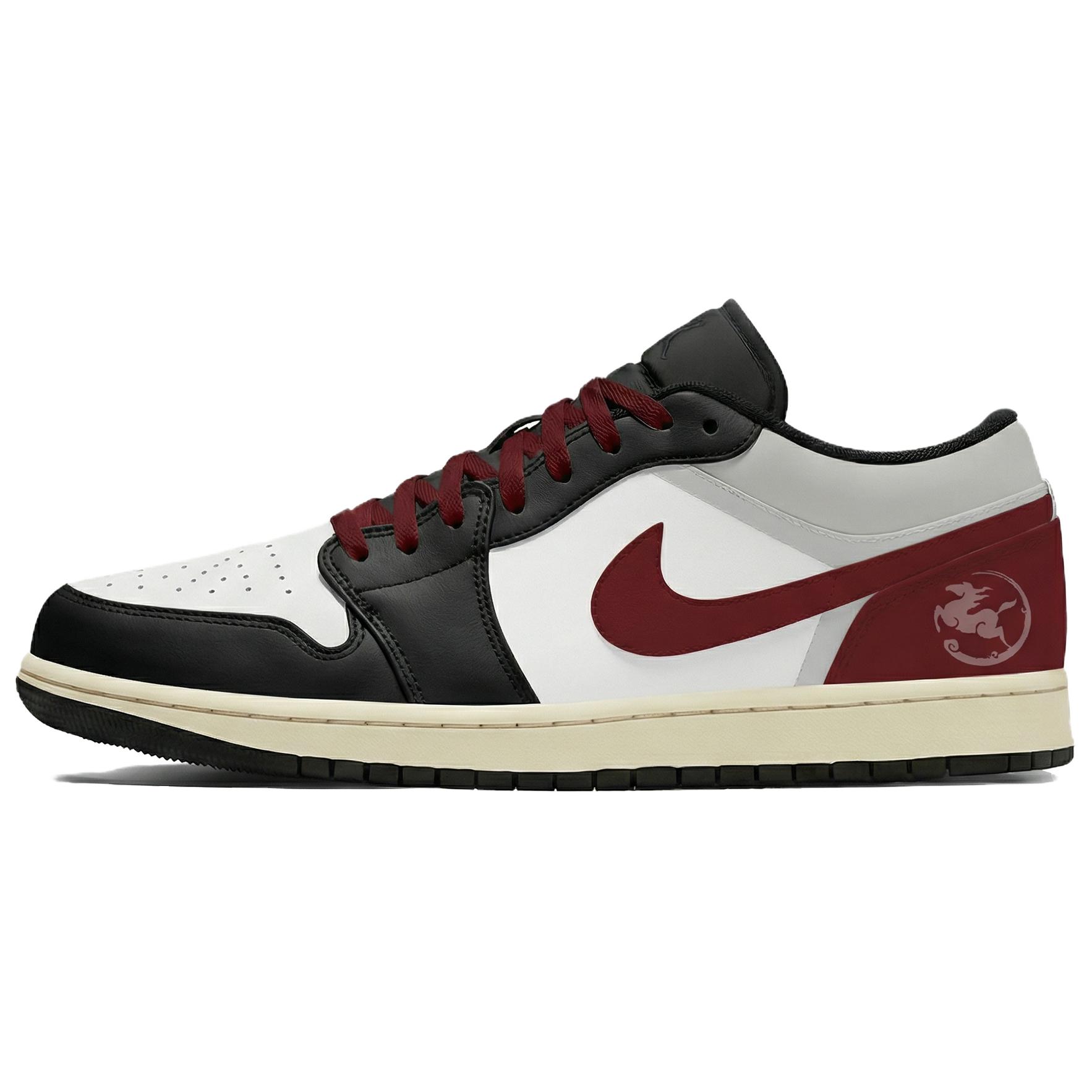 

Jordan Air Jordan 1 Lemon Joy Low top Vintage Basketball Shoes Unisex Black Red 553558-040(Team778-) 43