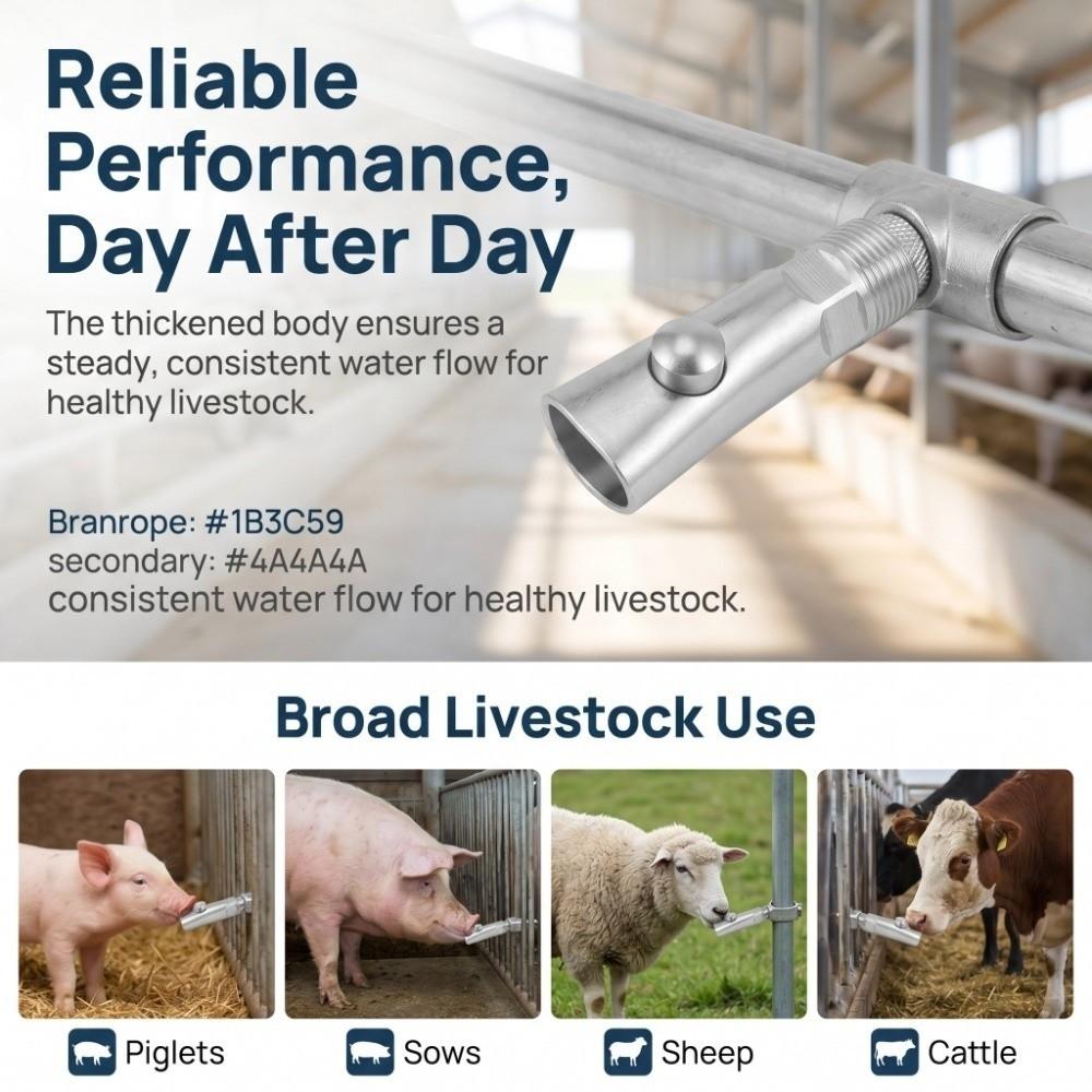 5Pcs Durable Pig Waterer Flat Nozzle Pig Drinking Tool Practical Livestock Water Feeder  Pig