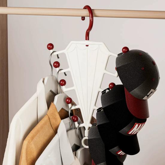 V Shaped Double-Sided Closet Organizer with 360° Rotating Space Saving