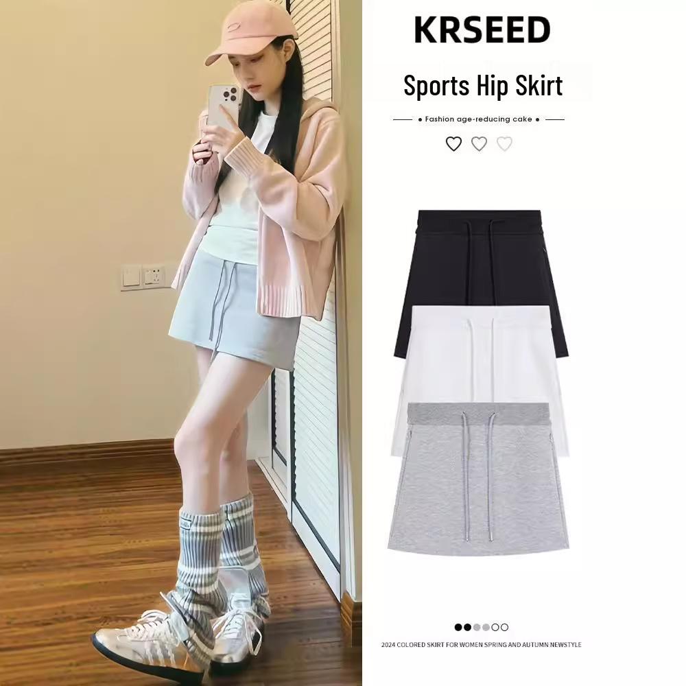 

Women s 2024 Summer Fashion Gray A-line Midi & Mini Skirt - Casual & Sporty Hip-Hugging Style M (90-105 lbs) чорний