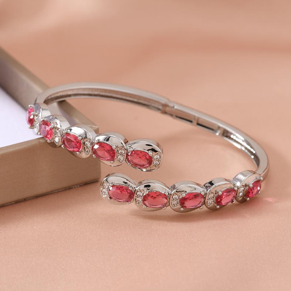 Light luxury fashion red emerald copper original irregular curved classic copper accessories One Size(16-22CM)