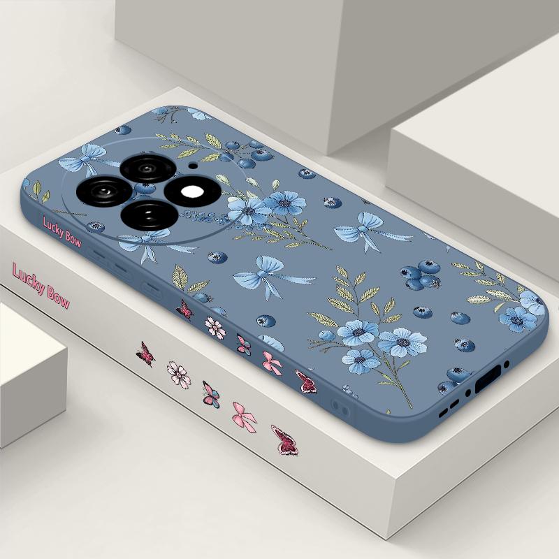 Case For OnePlus 15 13 12 Blueberry Bowknots Floral Pattern Shockproof TPU Silicone Soft Cover For Oneplus Nord 5G 13R 12R 11R