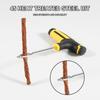 Tire Repair Kit with T-Handle Reamer and Insertion Tools Rubber Glue and Plug Strips for Car Motorcycle Bicycle Tire Puncture Repair