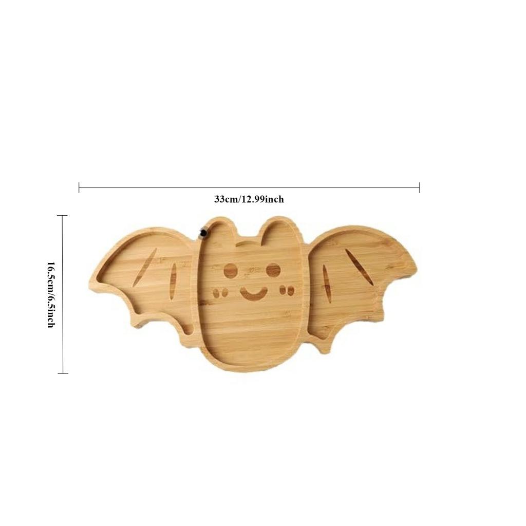 1PC, Halloween desktop decoration bamboo plate pumpkin bat Christmas tree tray Halloween home decoration