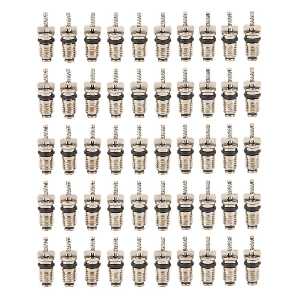 

50PCS Brass Brass Valve Core Set Black Air Conditioning Valve Core Tire Applications чёрный